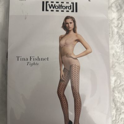 Wolford Women’s Tina Fishnet Noisette Tights Size Large